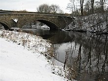 The river Almond as it passes under Howden Bridge in Livingston