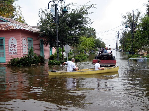 Girod Street during the Hurricane Ike flood in 2008