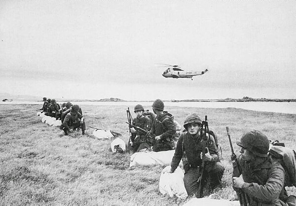 Argentine Marines during Operation Rosario, 1982.