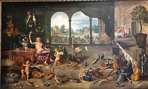 S. 364/365, Jan Brueghel der Ältere, Allegorie der irdischen Endlichkeit, 1615-18