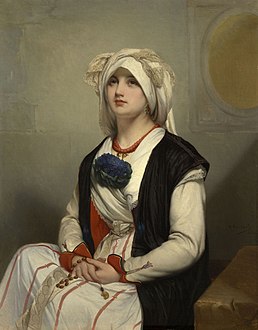 Portrét sicilské ženy, sicilská žena, Jan Frans Portaels (1818-95), 1861