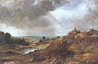 John Constable (1776-1837) - Branch Hill Pond, Hampstead Heath, mit einem Jungen, der auf einer Bank sitzt - N01813 - National Gallery.jpg