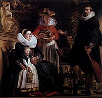 С. 1621. Jordaens. Self-portrait with the artist's family.