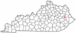 Location of Salyersville, Kentucky