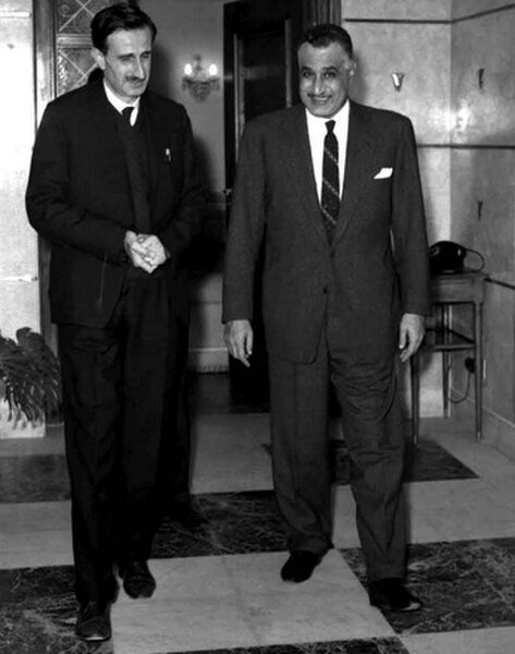 Jumblatt (left) with Egyptian President Gamal Abdel Nasser, 1966