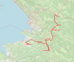 A Prešnica–Koper-vasútvonal útvonala