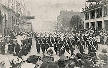 Knights Templar Parade on Superior Street, Toledo, Ohio, September 26, 1906 Knights Templars' Parade, Toledo, Ohio - DPLA - 1987377aa72289c052af603454ee04f4 (page 1) (cropped).jpg