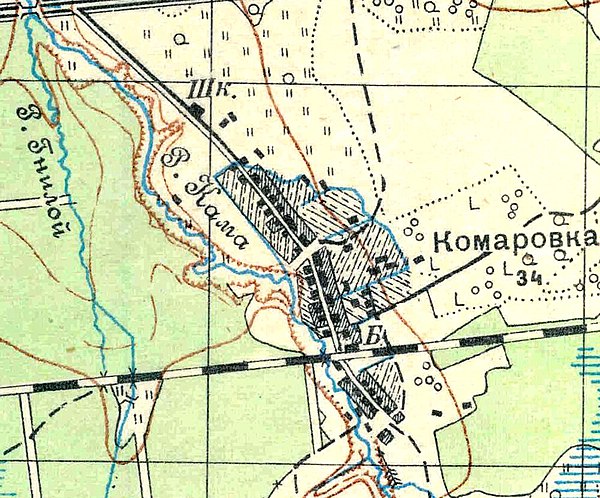 Plano del pueblo de Komarovka.  1930