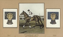 Kuvera, 1933 winner Kuvera 1933 VRC Kings Cup Jockey Maurice McCarten Trainer George Price.jpg