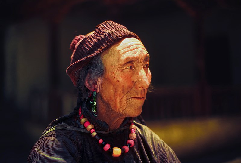 File:Lady in Hemis Gompa, Ladakh, India in the year 1981.jpg