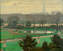 Attribué à Paul de Castro, Le Jardin des Tuileries en automne (1921), localisation inconnue.