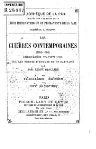 Paul Leroy-Beaulieu, Les Guerres contemporaines, 1869     (Défi 100 wikijours)