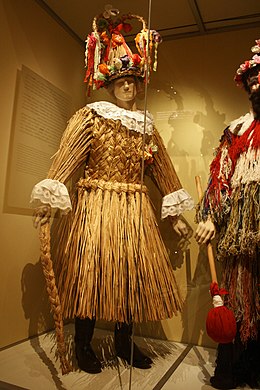 Masopustní postava z Vortové v expozici v pražském Musaionu