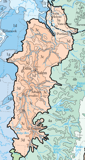 Description de l'image Level IV ecoregions, Willamette Valley.png.