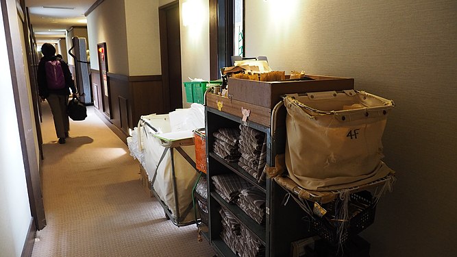 Hotel linen cart in Japan