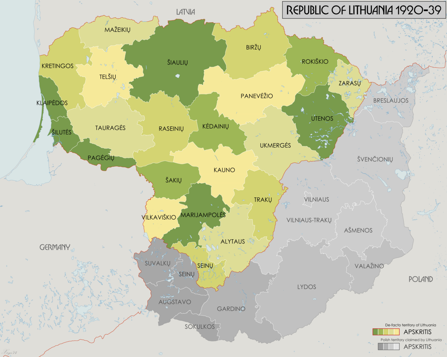 Административная карта литвы