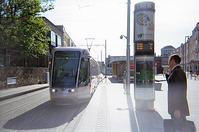 Luas tram at Smithfield, Dublin.jpg