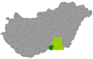 okres Mórahalom na mapě Maďarska