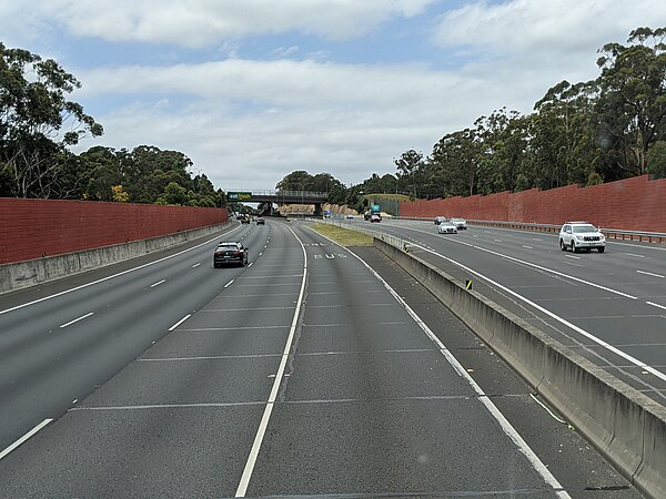 View heading eastbound along the M2 motorway