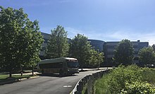 RSA headquarters in Chelmsford, Massachusetts MBTA route 351 bus at RSA offices, May 2020.jpg