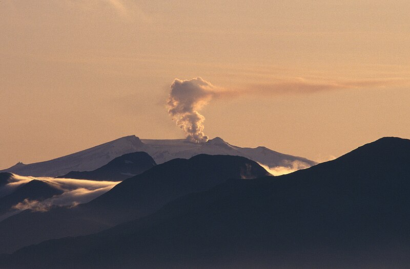 File:Makushin Volcano Smoking On Unalaska Island Alaska.jpg