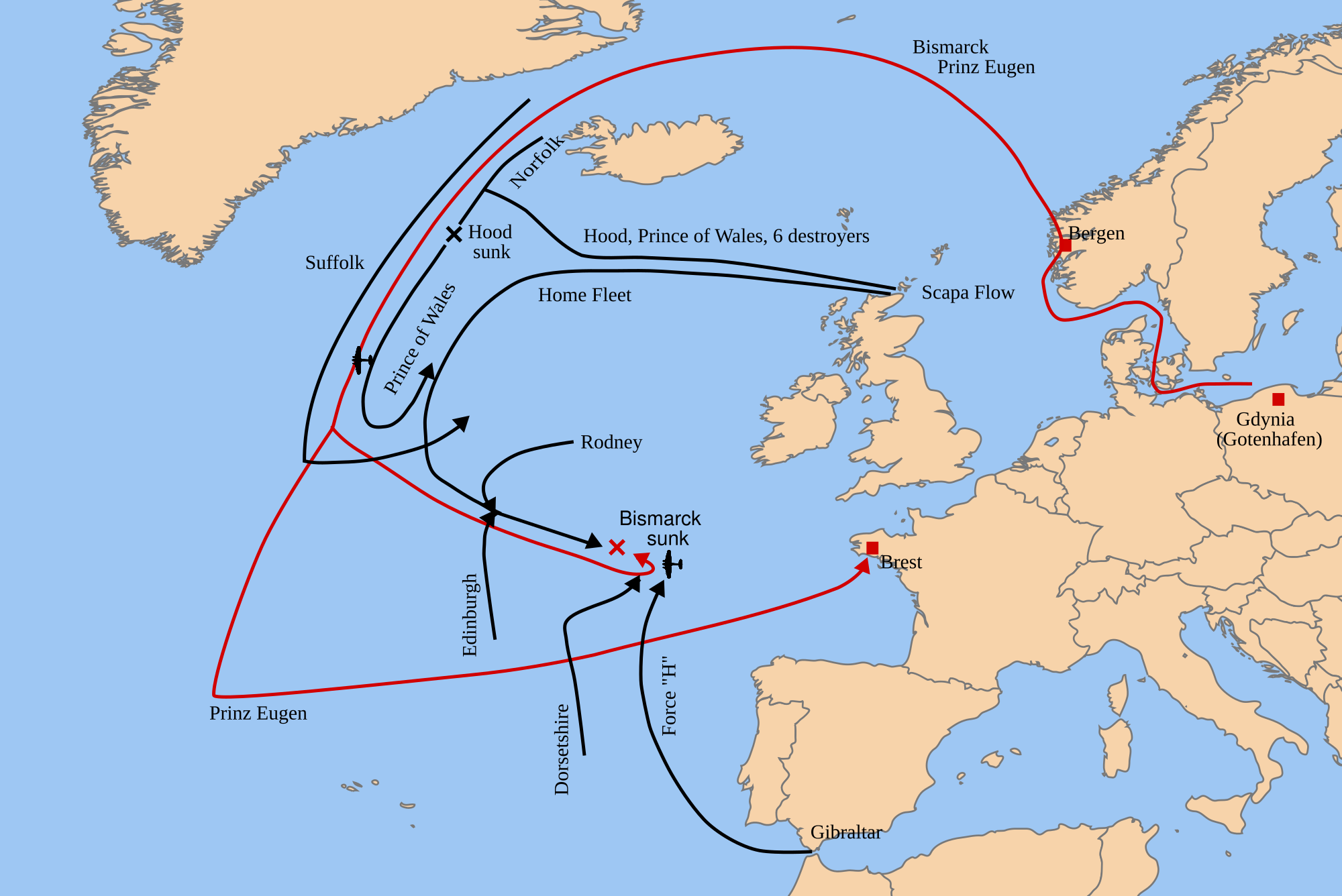 Last Battle Of The Battleship Bismarck Wikipedia