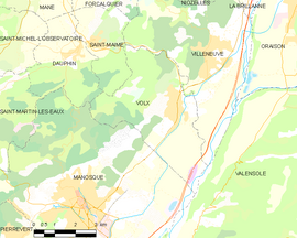 Mapa obce Volx