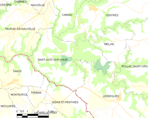 Poziția localității Saint-Just-sur-Viaur