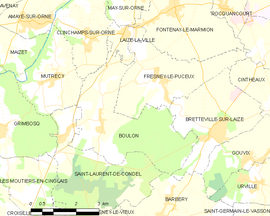Mapa obce Boulon
