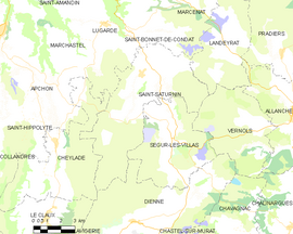 Mapa obce Saint-Saturnin