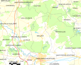 Mapa obce Meillant