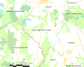 Mapa obce Saint-Martin-de-la-Mer