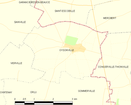 Mapa obce Oysonville