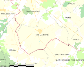 Poziția localității Faye-la-Vineuse