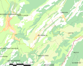 Mapa obce Septmoncel