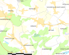Mapa obce Diebling