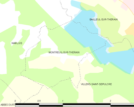 Mapa obce Montreuil-sur-Thérain