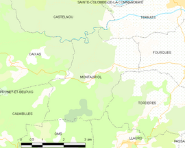 Mapa obce Montauriol