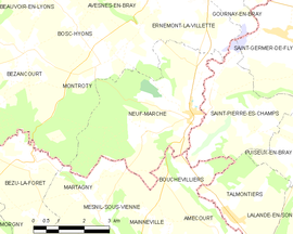 Mapa obce Neuf-Marché