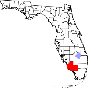 Collier County.svg'yi vurgulayan Florida Haritası