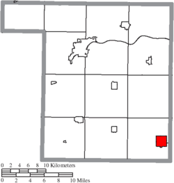 Map of Henry County Ohio Highlighting Deshler Village.png