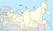 Location of Novgorod Oblast in Russia Map of Russia - Novgorod Oblast (2008-03).svg