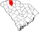 Округ Спартанберг на карте штата.