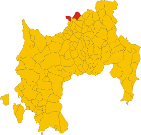 Map of comune of Genoni (province of South Sardinia, region Sardinia, Italy) - 2016.svg