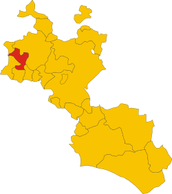 Elhelyezkedése Caltanissetta térképén