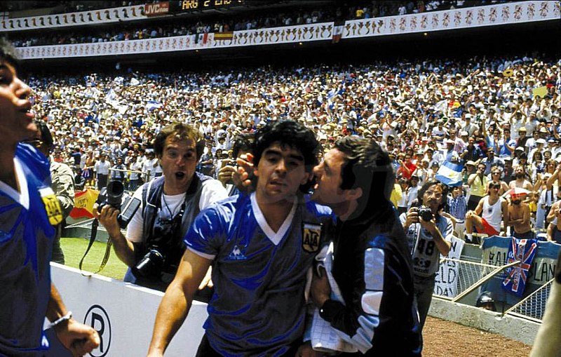 File:Maradona celebrating after goal of century.jpg