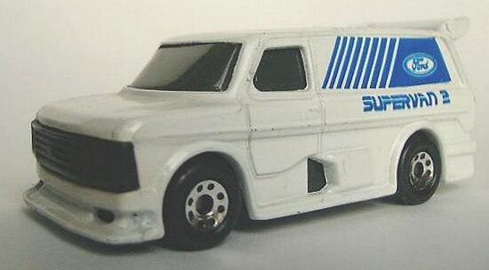 A Matchbox Ford Transit Supervan II, made from 1987–88