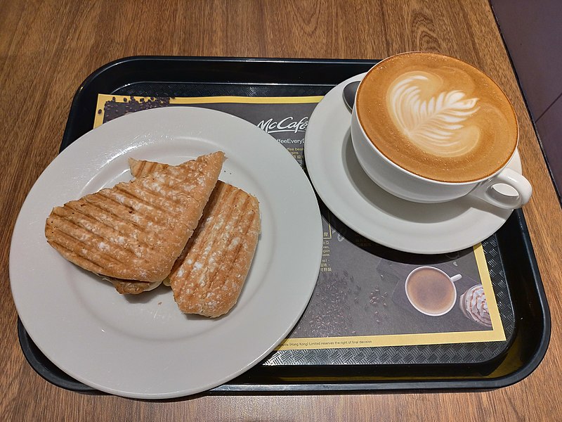 File:McCafe Flat White and Ciabatta.jpg