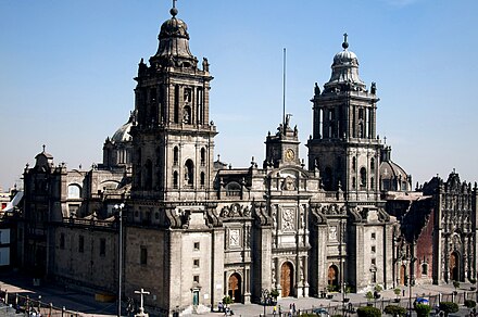 The Mexico City Metropolitan Cathedral built from 1573 to 1813.