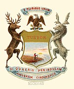 Michigan state coat of arms (illustrated, 1876)